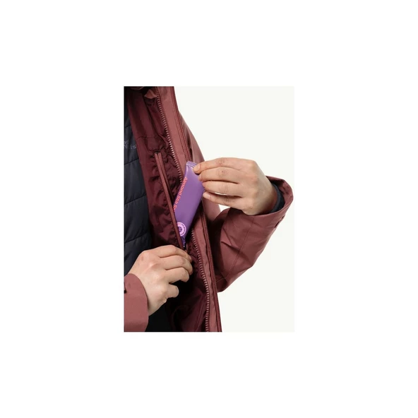 Jack Wolfskin 1115611-2191 Glaabach 3IN1 Jkt W Kadın Outdoor Mont - 5