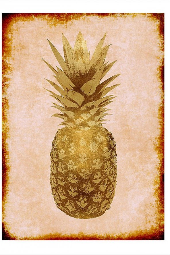 Bedeko Ananas Dekoratif ahşap Tablo 18 cm x 27 cm