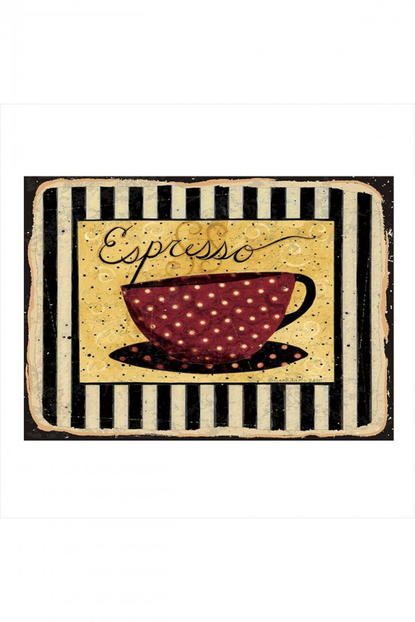Bedeko Espresso Kahve Dekoratif ahşap Tablo 18 cm x 27 cm
