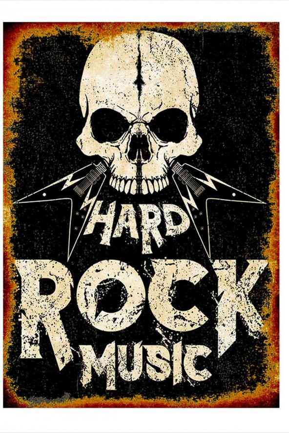Bedeko Hard Rock Music Modern Ahşap Tablo 18 cm x 27 cm