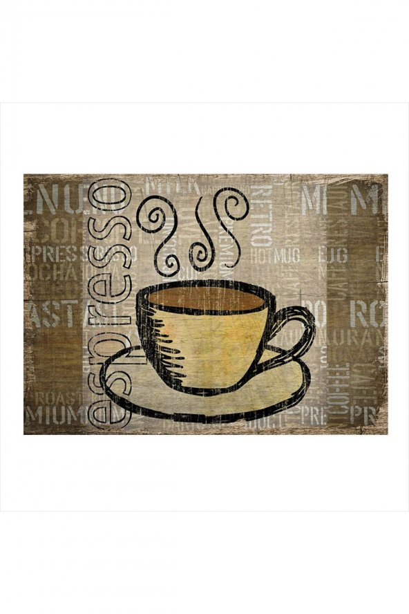 Bedeko Espresso Kahve Fincanı Modern Ahşap Tablo 18 cm x 27 cm