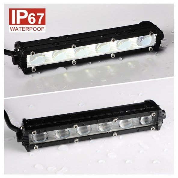 Ultra Slim 18w 6 Sıra Led Off Road Lambası Beyaz Yüksek Işık Gücü - 3