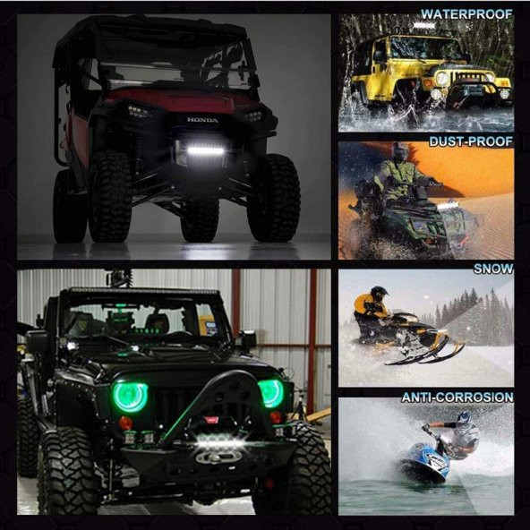 Ultra Slim 18w 6 Sıra Led Off Road Lambası Beyaz Yüksek Işık Gücü - 5