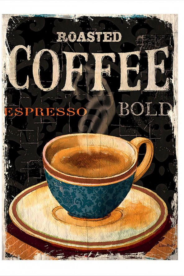 Espresso Afişi Dekoratif ahşap Tablo 18 cm x 27 cm
