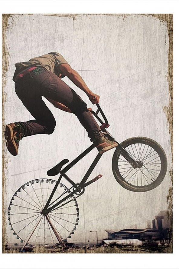 Bedeko Bmx Ve Dönme Dolap Tasarım Ahşap Tablo 50 cm X 70 cm