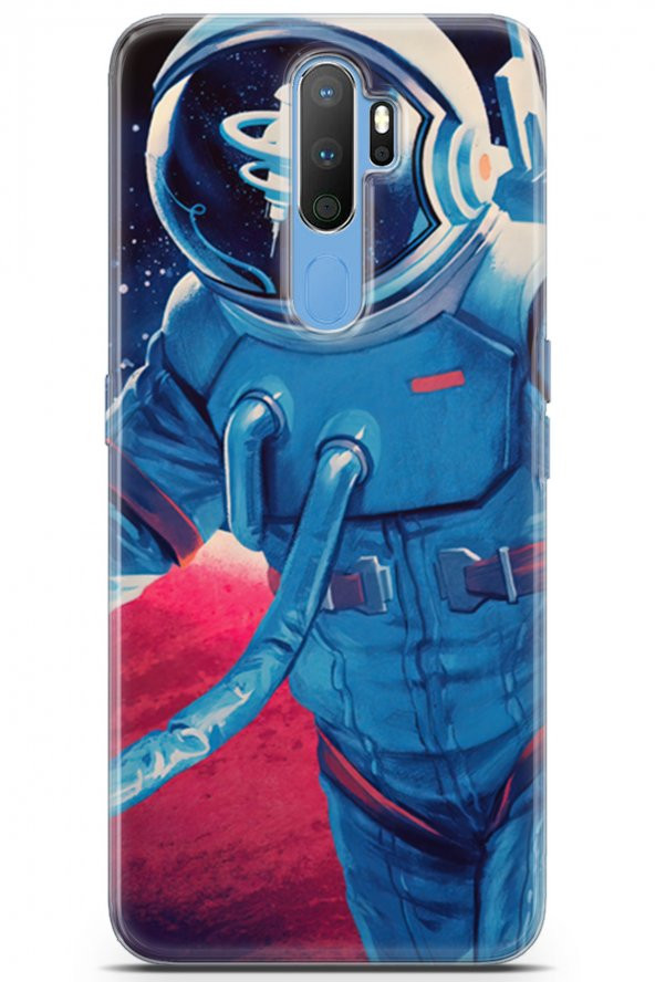 Oppo A9 2020 Kılıf Orijinal Seri Polka 20 AstronotRenkli Kılıf - 1