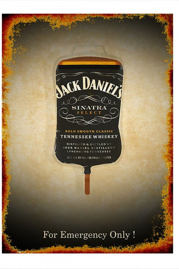 Bedeko Jack Daniels Serum Dekoratif ahşap Tablo 50 cm X 70 cm