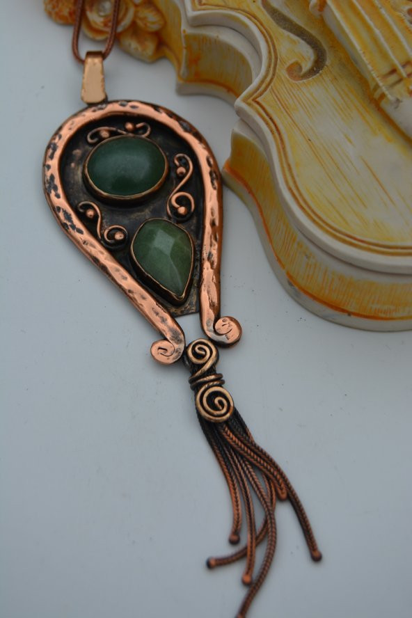 STONEAGE AVENTURİN TAŞLI TASARIM KOLYE - Resim 3