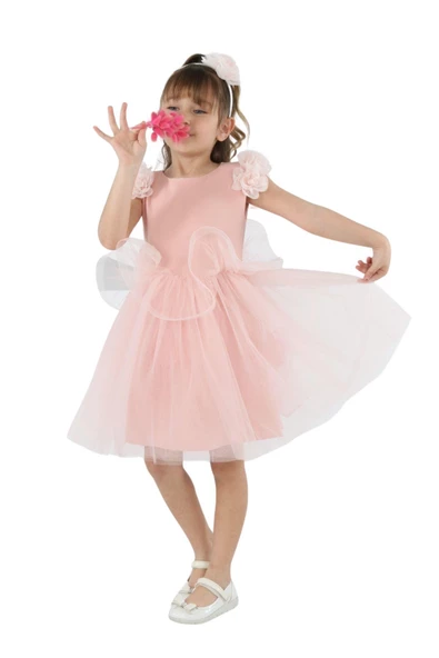 ÇocukyoluKids Kolu Gül Detaylı Abiye Elbise A1111111112004 - 2