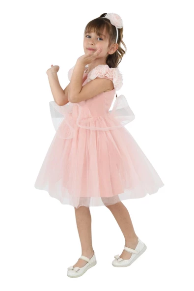 ÇocukyoluKids Kolu Gül Detaylı Abiye Elbise A1111111112004 - 4