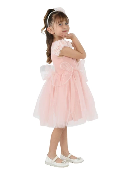 ÇocukyoluKids Kolu Gül Detaylı Abiye Elbise A1111111112004 - 3