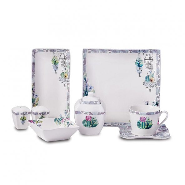 Korkmaz Link Collection 28 Parça Kare Kahvaltı Takımı A8574