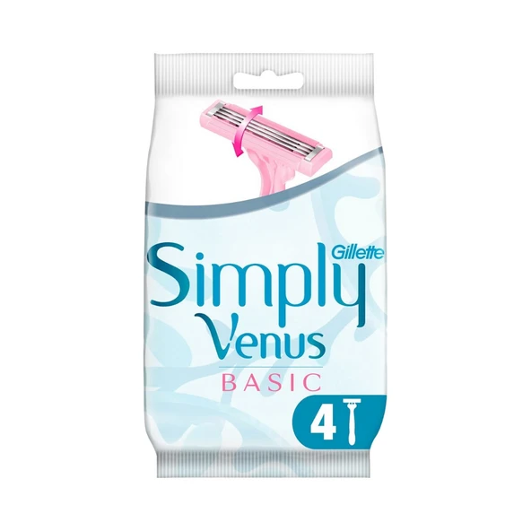 Gillette Simply Venus 3 Basic Tıraş Makinesi 4lü