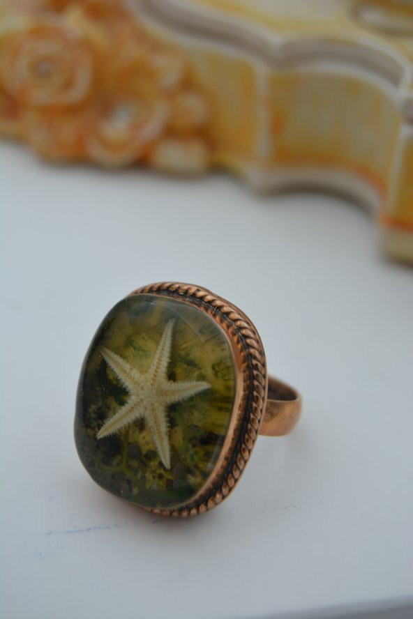 STONEAGE GERÇEK DENİZYILDIZI TASARIM YÜZÜK ürün görseli