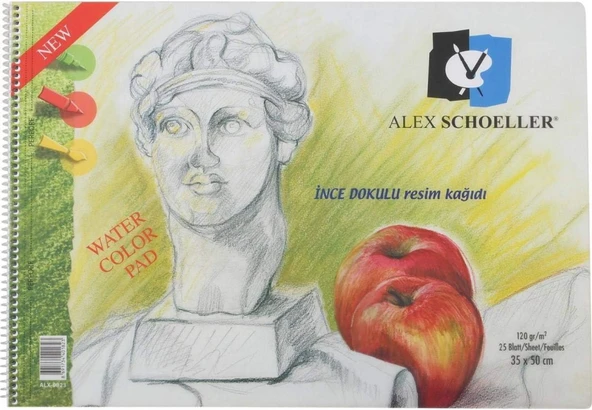 Alex Schoeller 25x35cm 120gr 25yp Spiralli Resim Defteri / ALX.0816