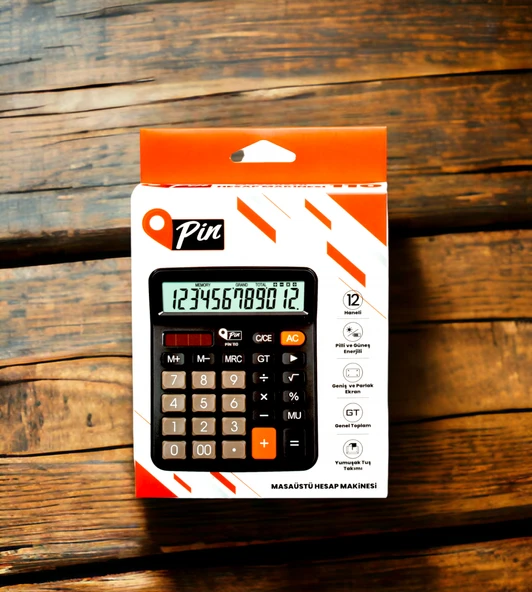 Pin Hesap Makinası Masaüstü 12 Hane/ Pin.110 - Resim 2