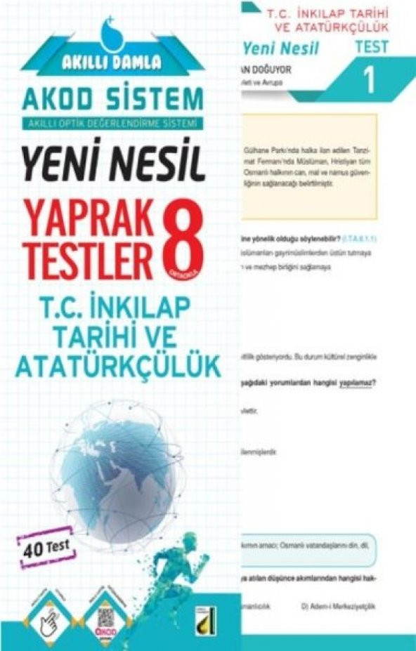 Akıllı Damla T.C. İnkılap Tarihi Ve Atatürkçülük Yeni Nesil Yaprak Testler-8. Sınıf