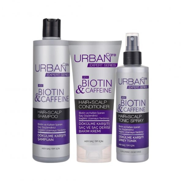Urban Care Biotin ve Kafein Bakım Kremi 200 ml + Tonik + Sampuan