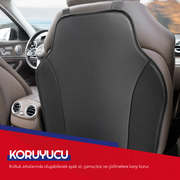 Otom Duo Yüksek Kalite Isofix Uyumlu Oto Koltuk Arkası ve Puset Altı Koruyucu Oto Minder Seti - 4