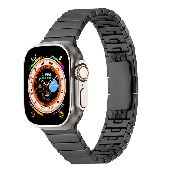 Apple Watch 7/8/9 45mm Kordon Titanyum Metal Kordon 82 - 2