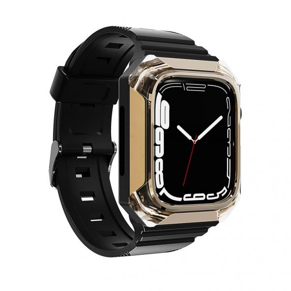 Apple Watch 7 41mm Kordon Kasa Koruyuculu Silikon Kordon 88 - 8