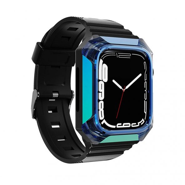Apple Watch 7 41mm Kordon Kasa Koruyuculu Silikon Kordon 88 - 9