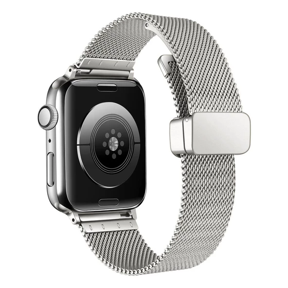 Apple Watch 44mm Kordon Klipsli Metal Hasır Kordon 85 - 7