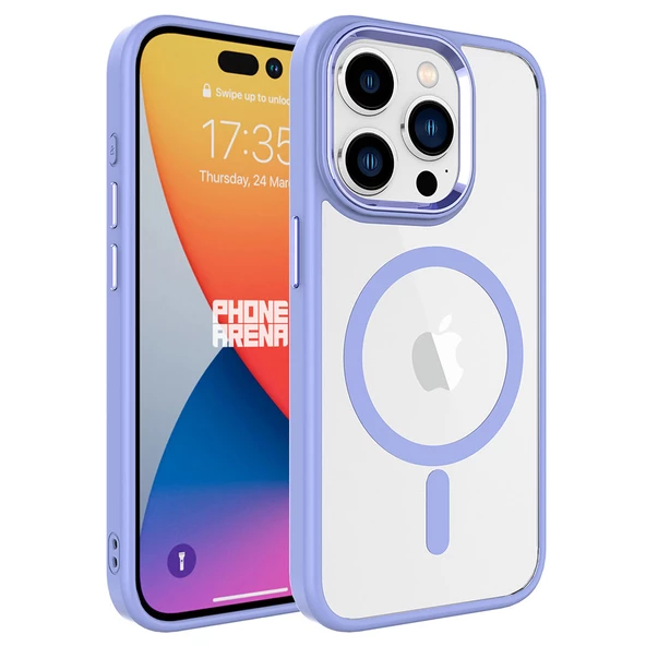 Apple iPhone 15 Pro için Magsafe ile uyumlu Kılıf Krom Silikon Kapak - 5