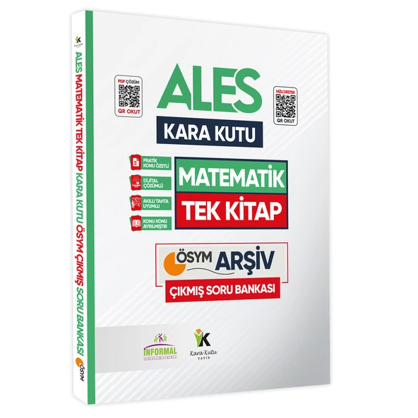 ALES Matematik Kara Kutu TEK KİTAP Dijital Çözümlü Konu Özetli ÖSYM Çıkmış Soru Bankası - 1