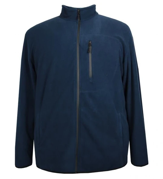 Büyük Beden Fermuarlı Polar Sweatshirt Gri - 4