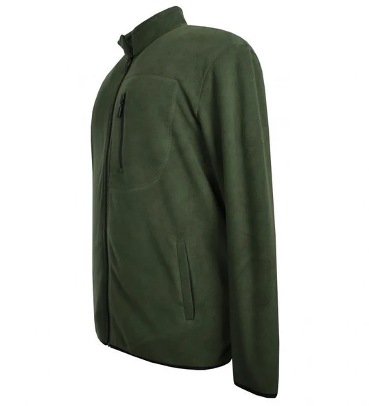 Büyük Beden Fermuarlı Polar Sweatshirt Gri - 7