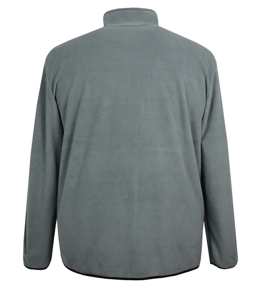 Büyük Beden Fermuarlı Polar Sweatshirt Gri - 9