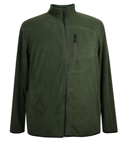 Büyük Beden Fermuarlı Polar Sweatshirt Gri - 3