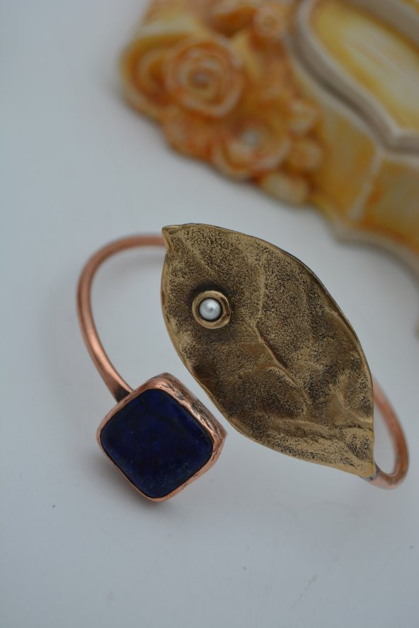 STONEAGE LAPİS LAZULİ TAŞLI TASARIM BİLEKİK - Resim 2