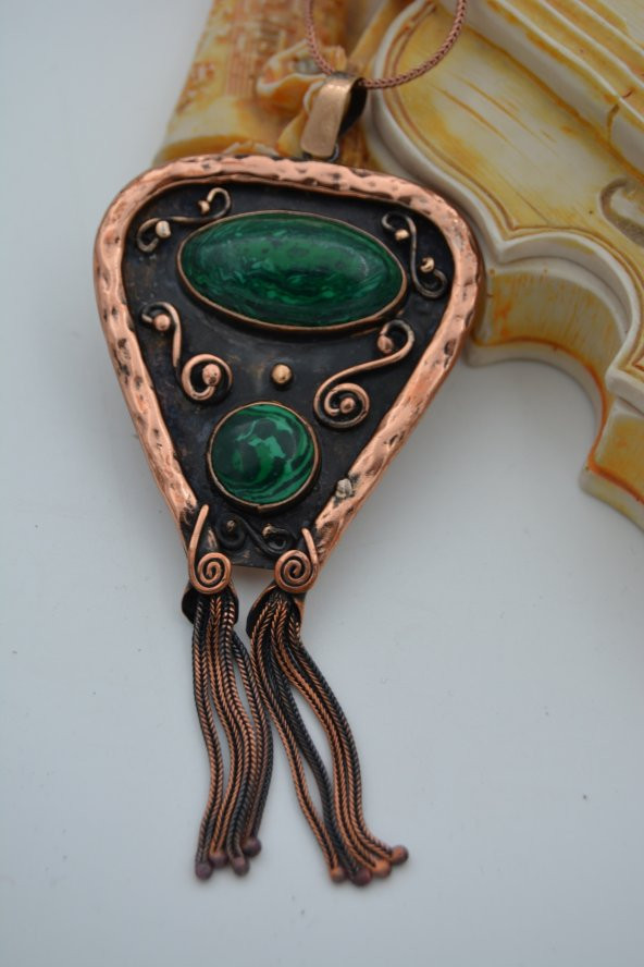 STONEAGE MALAHİT TAŞLI ÖZEL TASARIM KOLYE ürün görseli