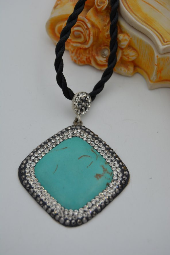 STONEAGE TURKUAZ TAŞLI TASARIM KOLYE - Resim 2