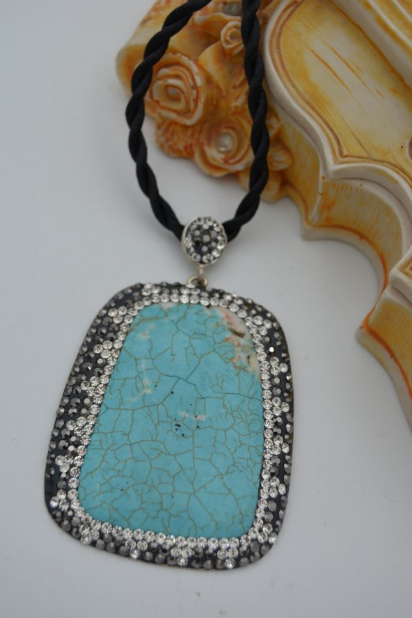 STONEAGE TURKUAZ TAŞLI TASARIM KOLYE - Resim 2