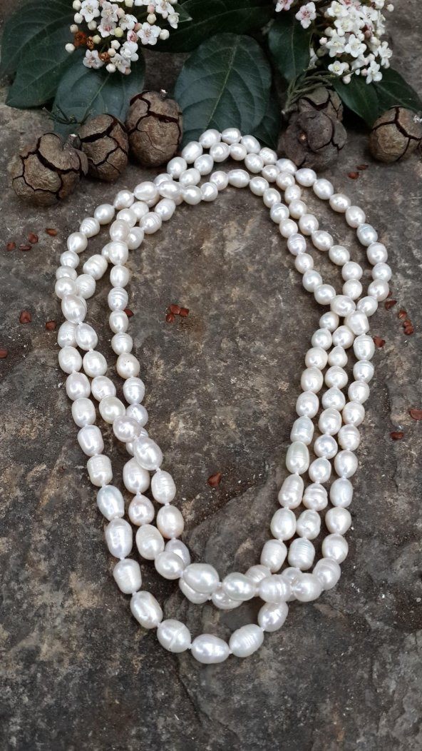 STONEAGE Kadın İnci Kolye Doğal Taş - Resim 3