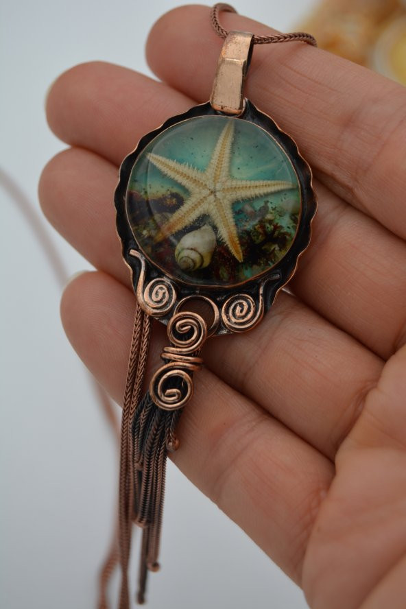 STONEAGE GERÇEK DENİZYILDIZI ÖZEL TASARIM KOLYE - Resim 4