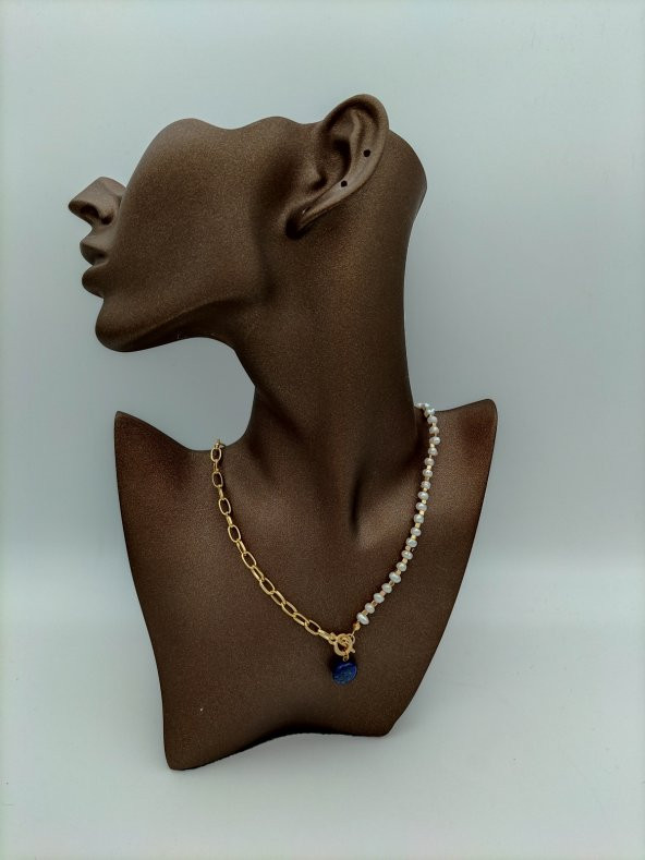 STONEAGE İnci ve Lapis Lazuli Taşlarından Şifa Kolyesi - Resim 2