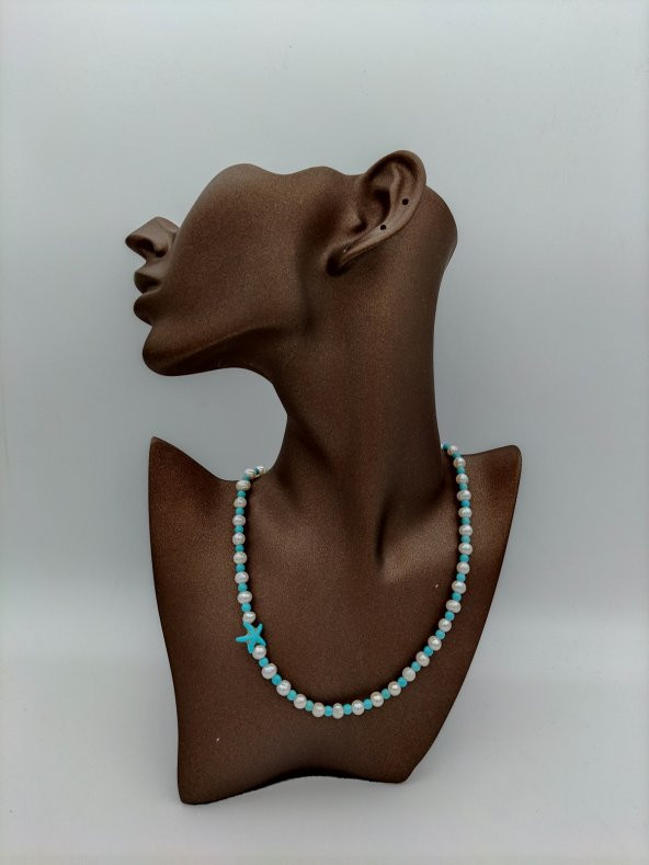 STONEAGE İnci ve Turkuaz Taşlarından Şifa kolyesi - Resim 2