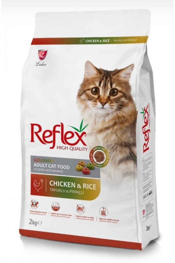 REFLEX Multicolor Renkli Tavuklu Yetişkin Kedi Maması 2 Kg X 3 Paket