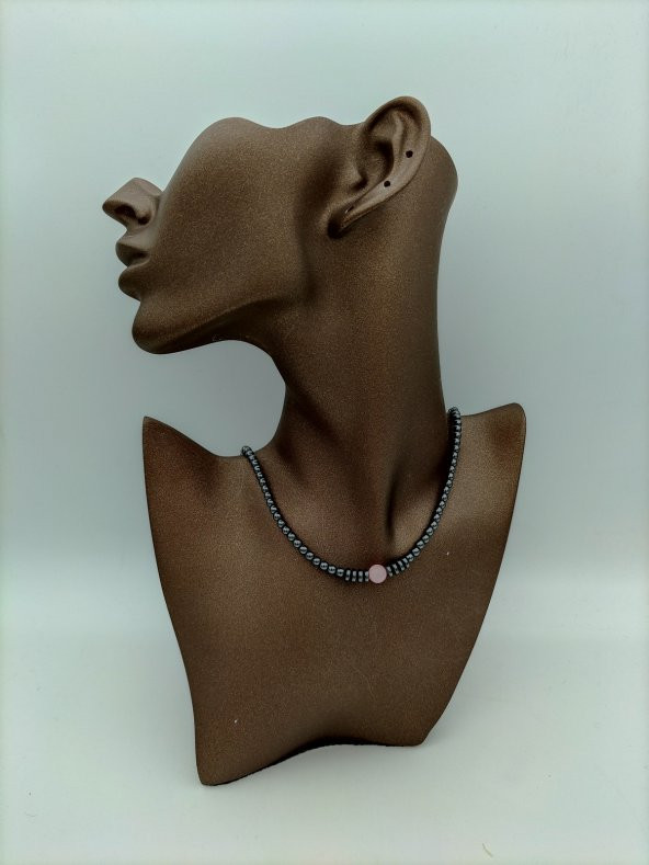 STONEAGE Pembe Kuvars ve Hematit Taşlı Şifa Kolyesi - 4