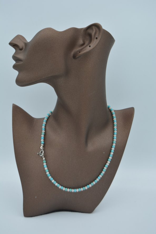 STONEAGE Çek Kristali ve Turkuaz Taşlı Nazara Karşı Şifa Kolyesi - Resim 2