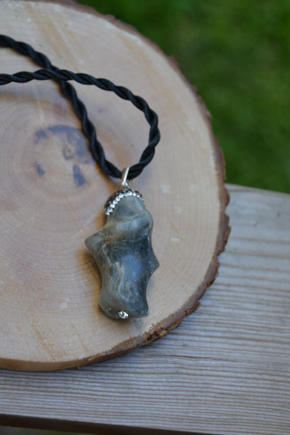 STONEAGE JEWELLERY El Yapımı Labradorit Doğal Taş Bayan Kolye - Resim 3