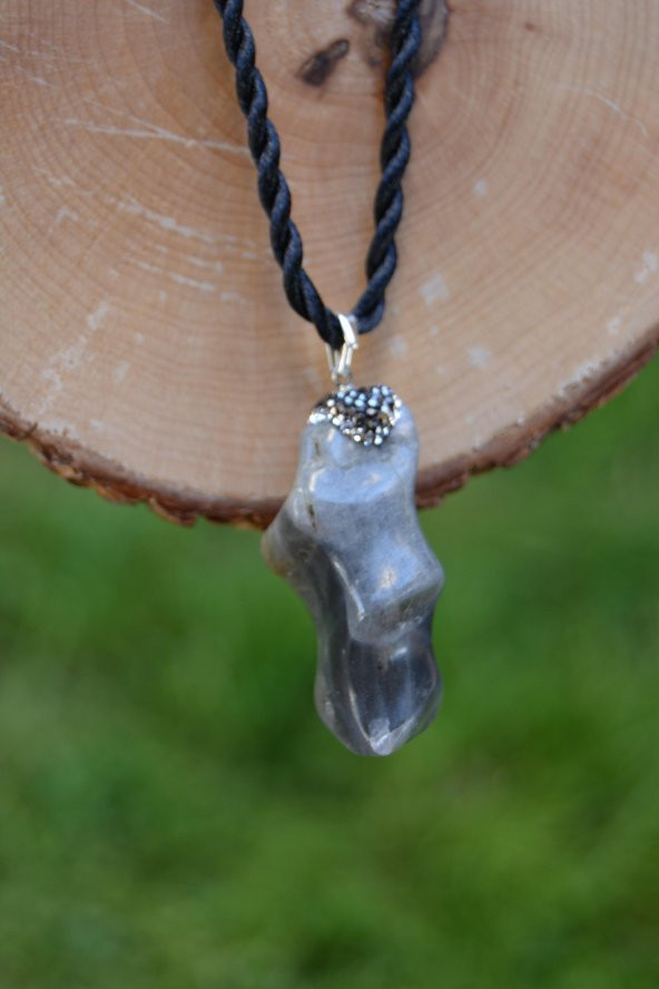STONEAGE JEWELLERY El Yapımı Labradorit Doğal Taş Bayan Kolye - Resim 4