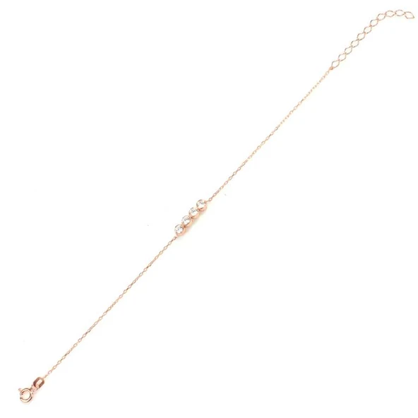 925 Ayar Gümüş Zirkon Taşlı 4 Sıra Suyolu Bileklik - Resim 2