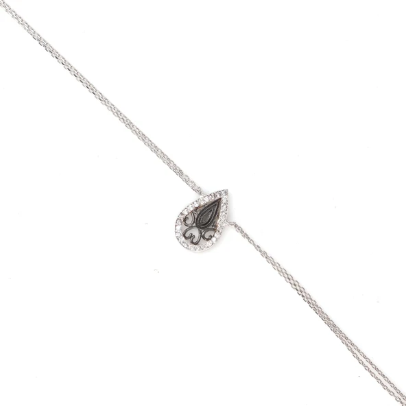 925 Ayar Gümüş Damla Modeli Zincir Bileklik ürün görseli