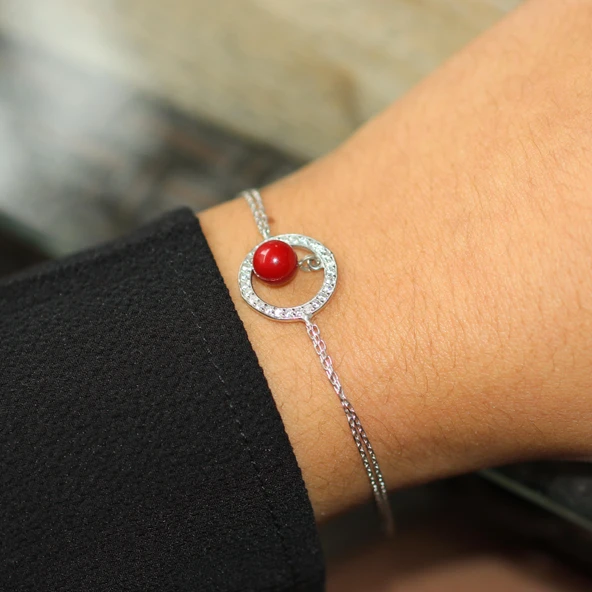 925 Ayar Gümüş Mercan Bileklik ürün görseli
