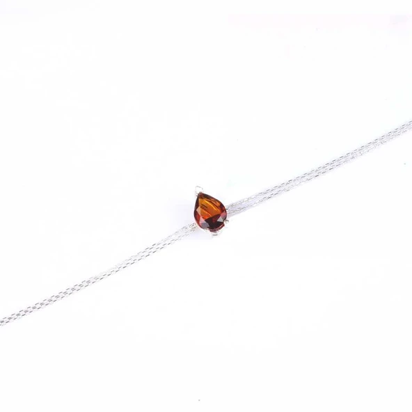 925 Ayar Gümüş Smoky Quartz Taşlı Bileklik - Resim 3